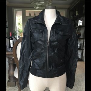 Black vegan leather jacket